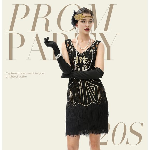 Women's Flapper Dresses Set 1920s V Neck Beaded Fringed Great Gatsby Dress  is available for purchase on au PAY Market - Imported Goods Online Store  Co.Ltd. | au PAY Market - Online